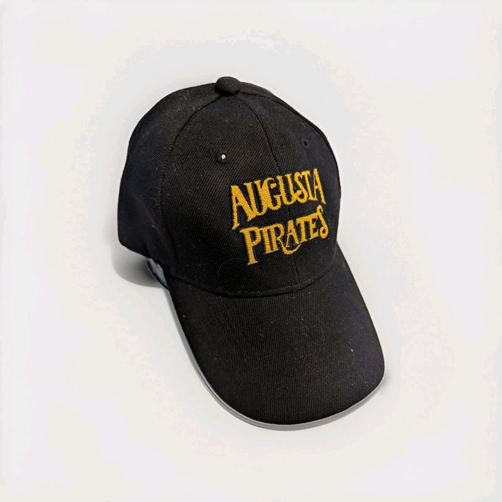 Augusta Pirates SRP Federal Credit Union Strapback Baseball Hat Cap‎ Black Gold